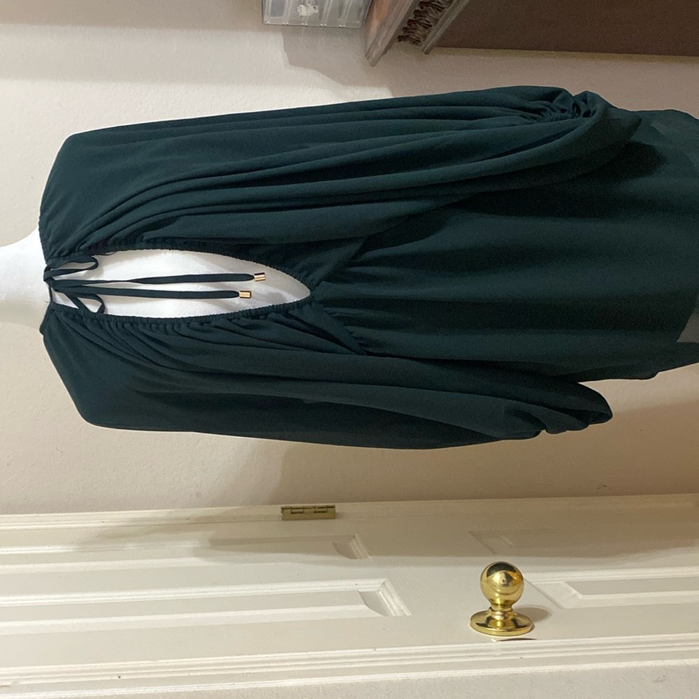 TCC green flow dress .